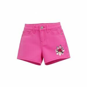 PonyTails Girls Pink Denim Shorts | Sequin Crab | Size 7
